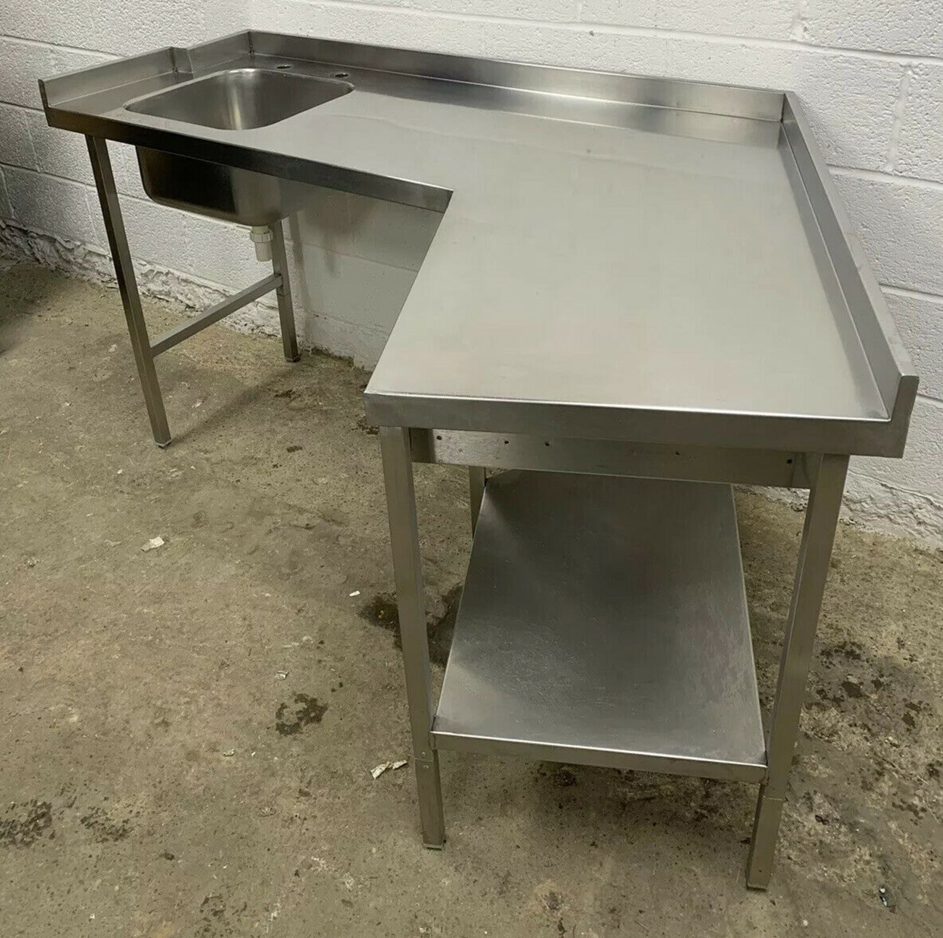 Stainless Steel Single Bowl Sink and Preperation Table - Image 3 of 5