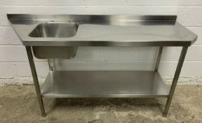 Stainless Steel Single Bowl Sink and Preperation Table