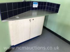 Angled Counter with Storage Cupboard