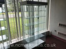 White Glass Display Unit with Lights