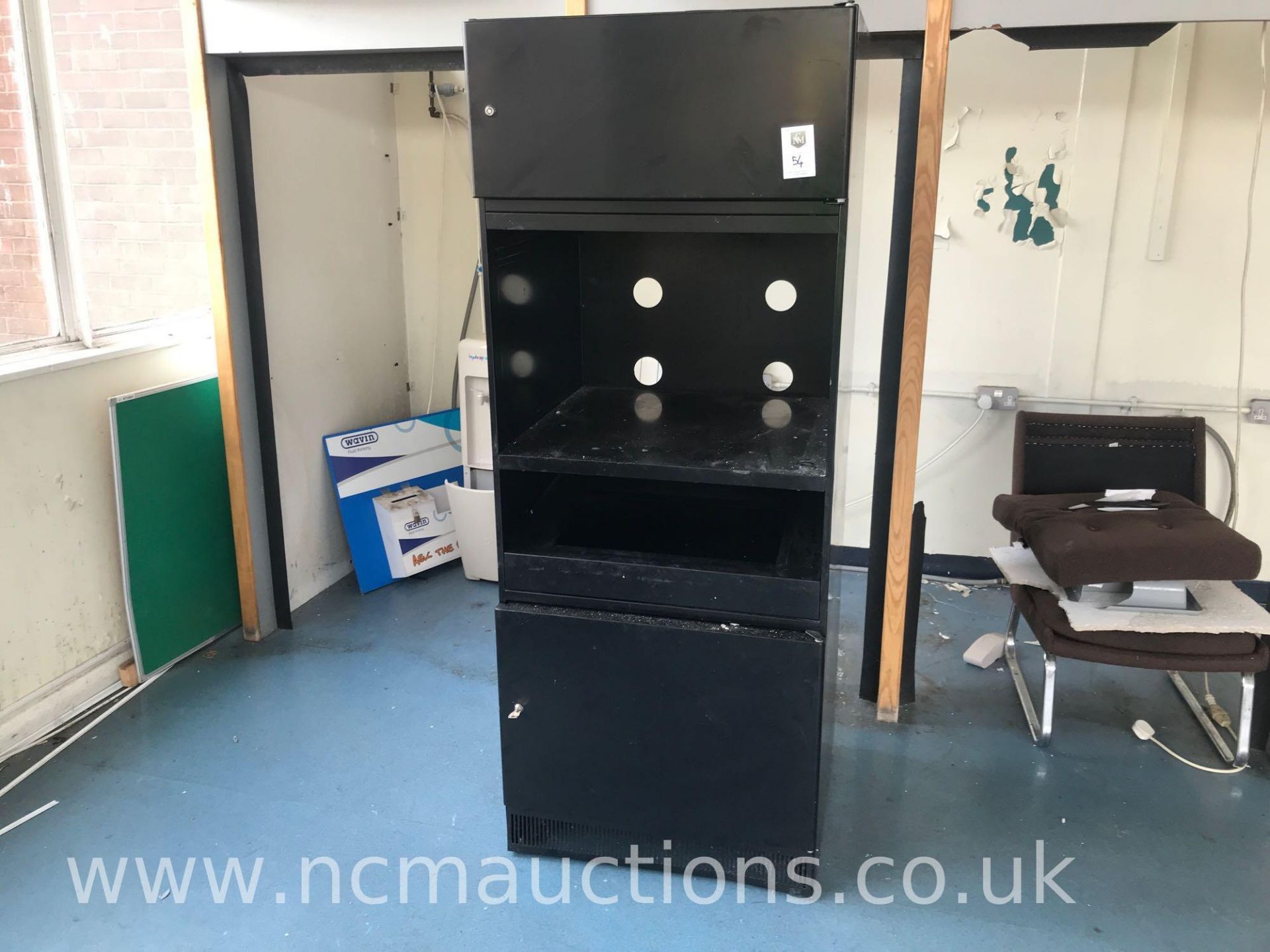 Black Lockable Metal Cabinet with Shelving