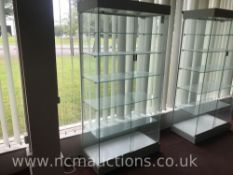 White Glass Display Unit with Lights