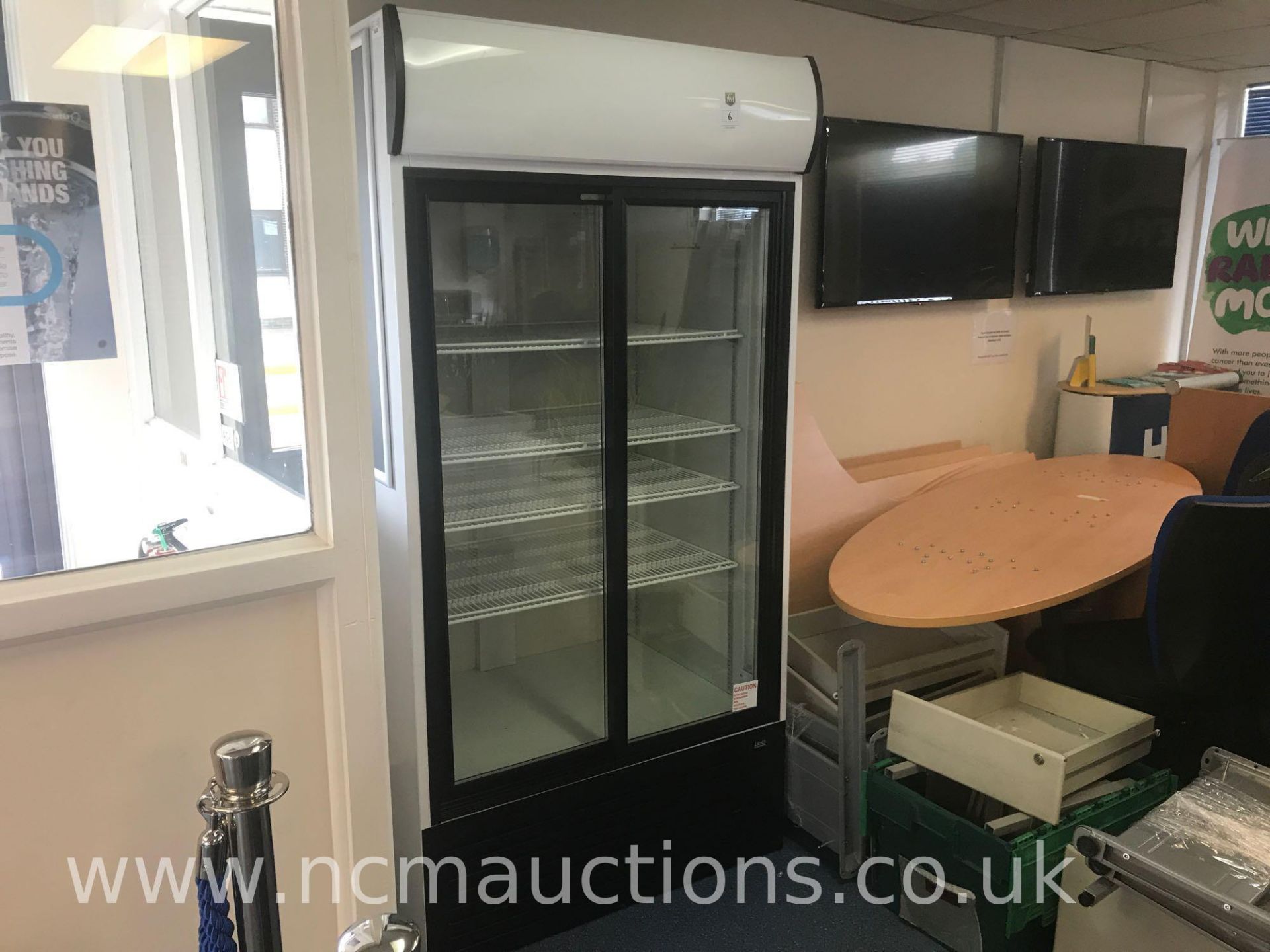 LEC Commercial Sliding Door Display Fridge