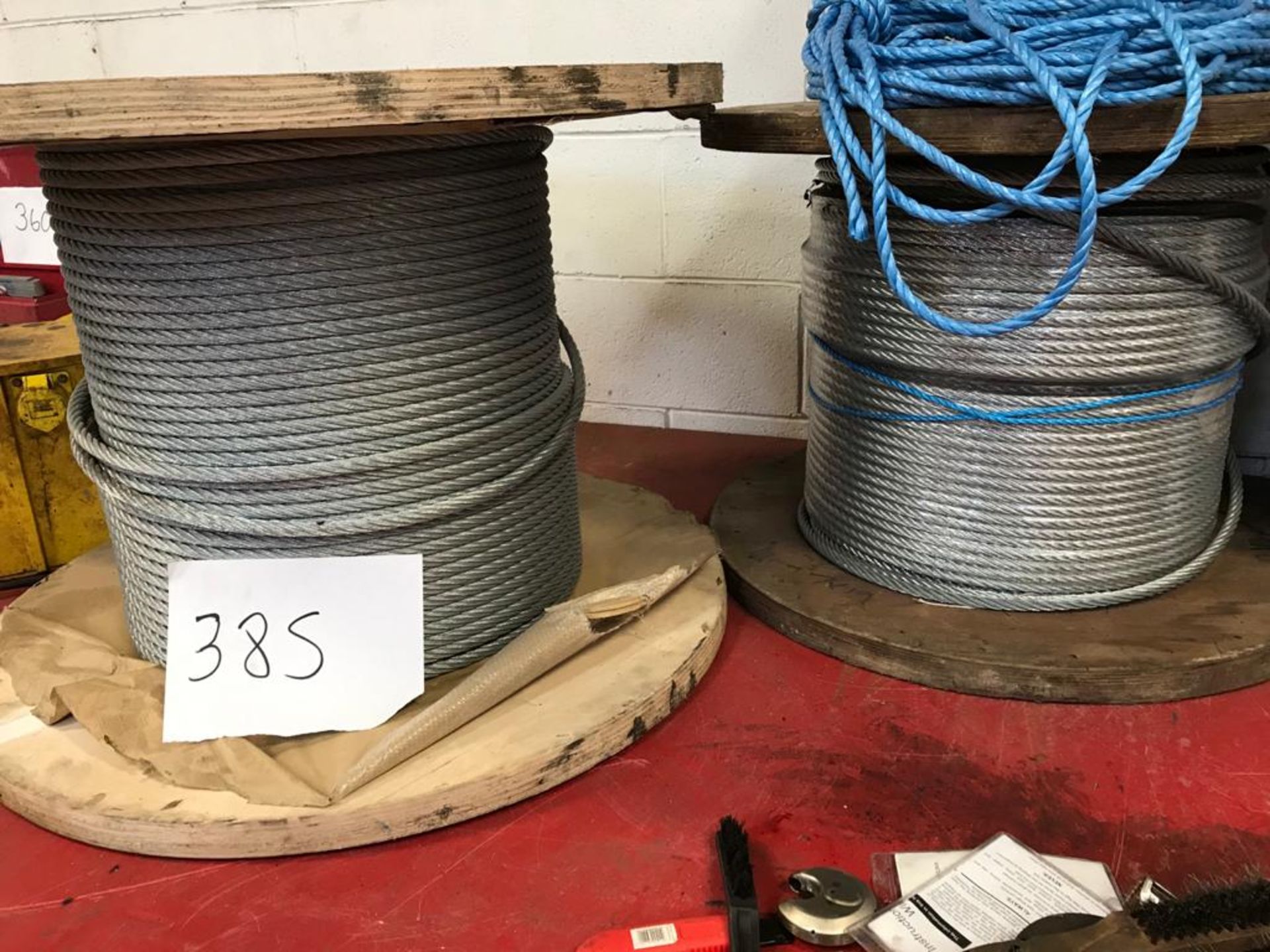 2 NO OF DRUMS OF WIRE ROPE APPRIX 16MM CIRCA 500M