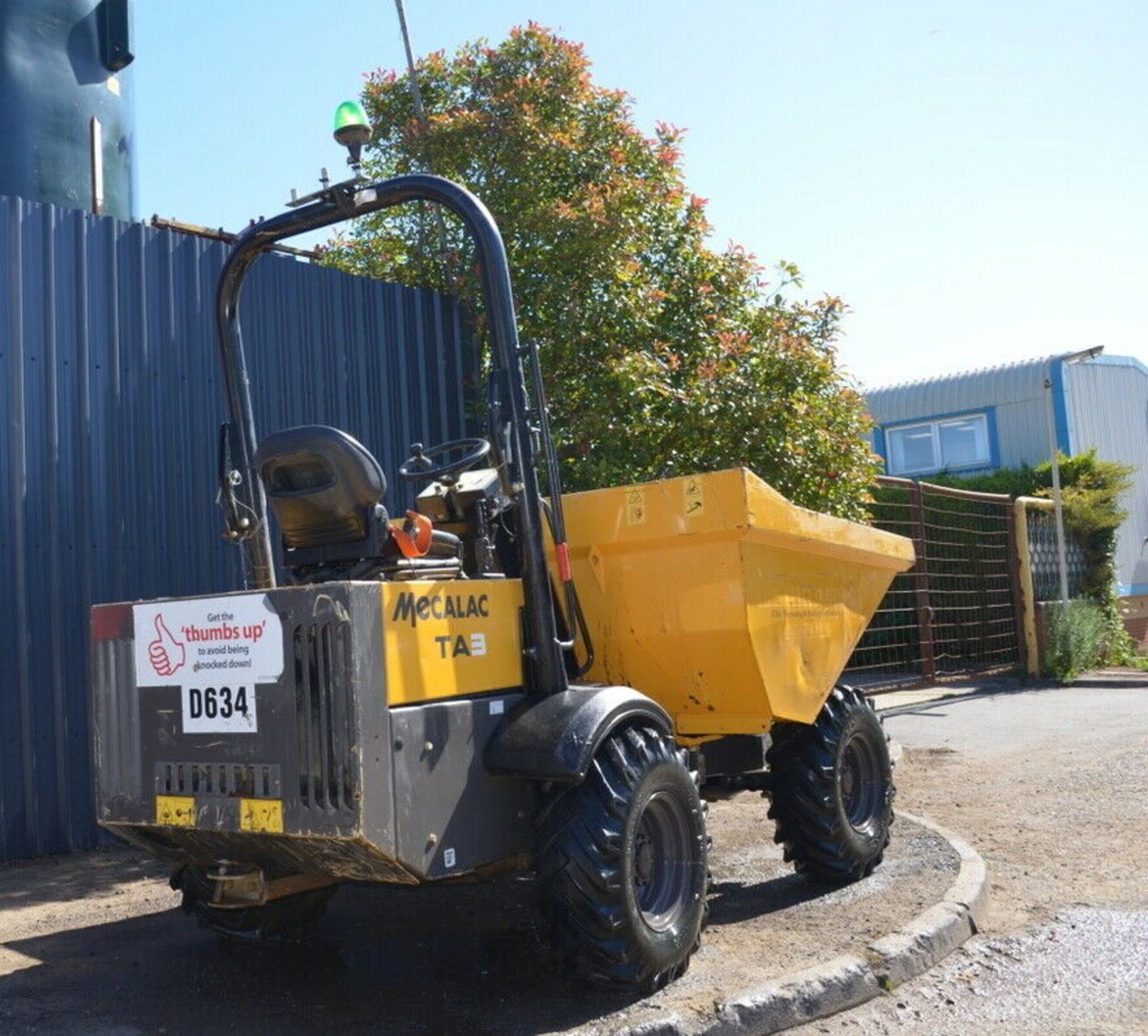 Mecalac TA3 Striaght Tip Dumper 2018 4x4 - Image 2 of 11