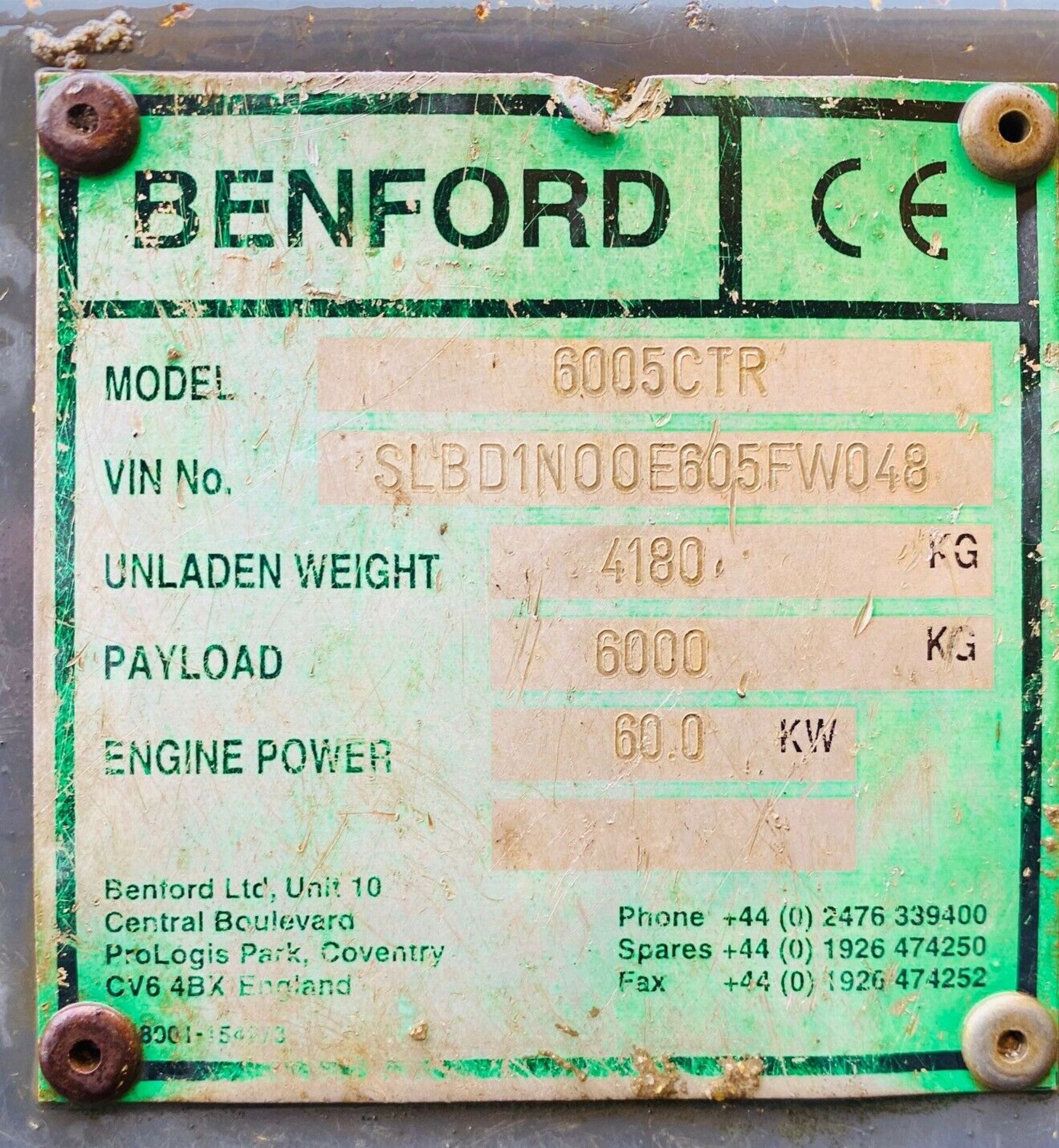 Benford 6005 CTR 6 Tonne Dumper 2006 - Image 11 of 12