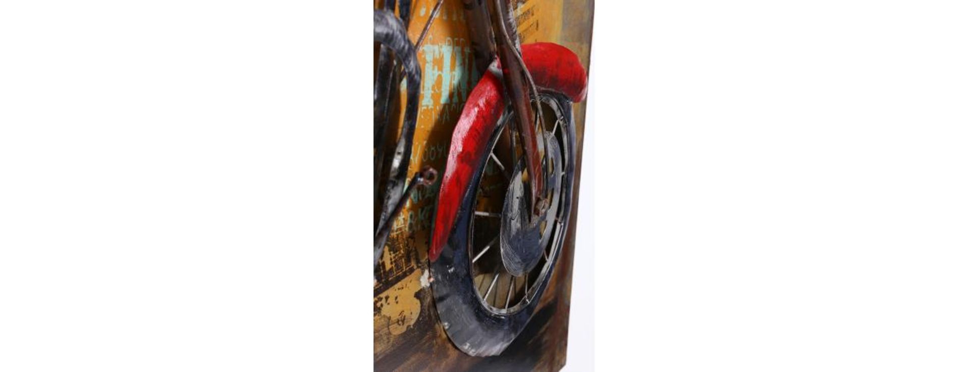 3D Metal Red Triumph Motorbike Painting - Image 8 of 9