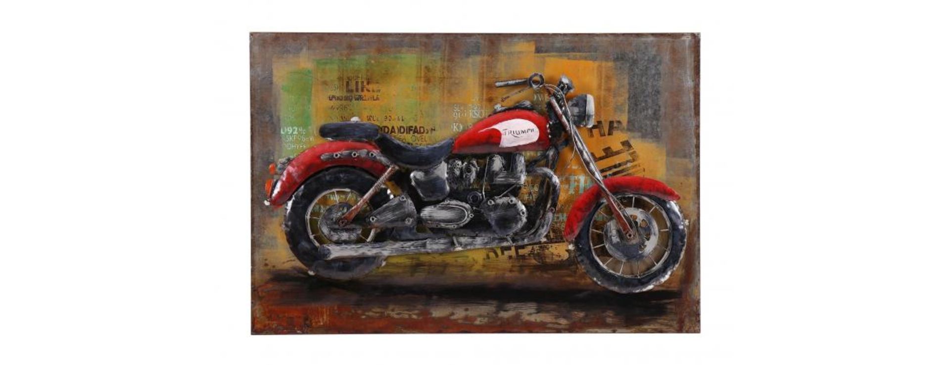 3D Metal Red Triumph Motorbike Painting