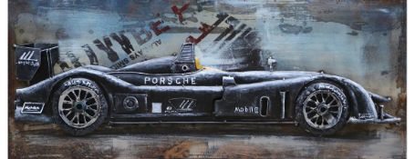 3D Metal Black Porsche Painting