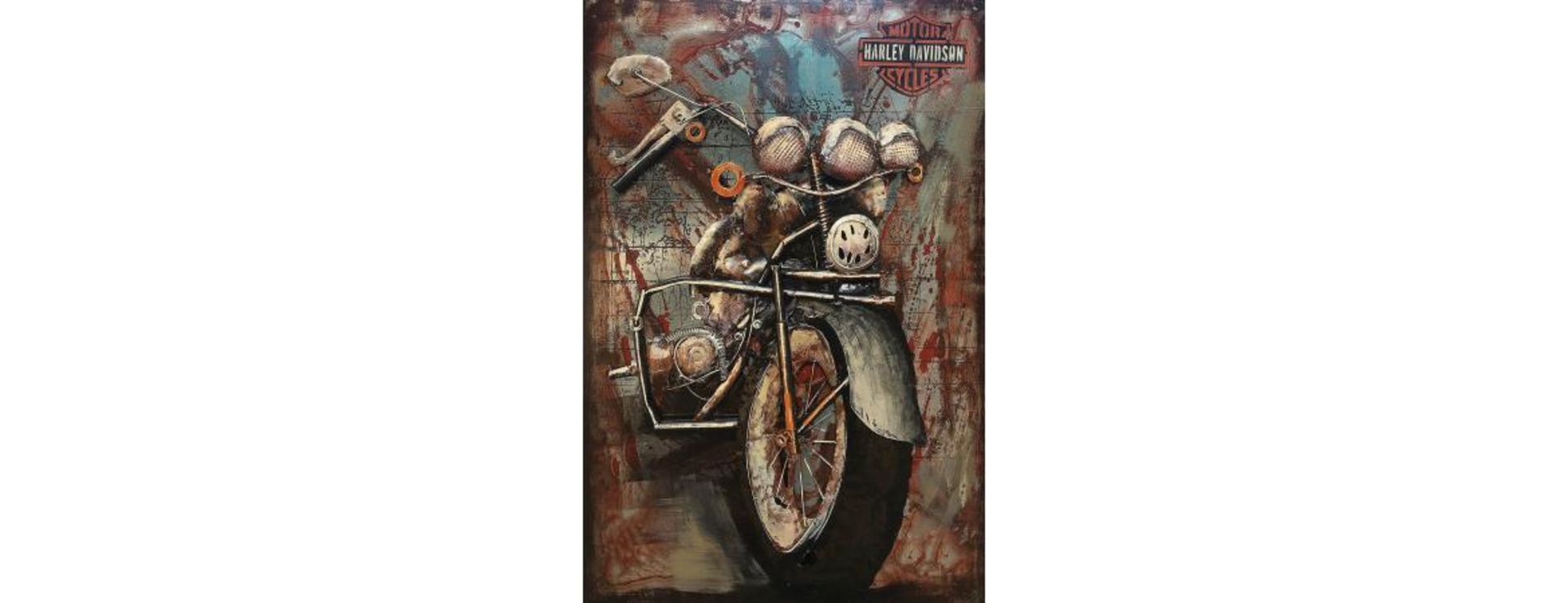 3D Metal Harley Davidson Painting
