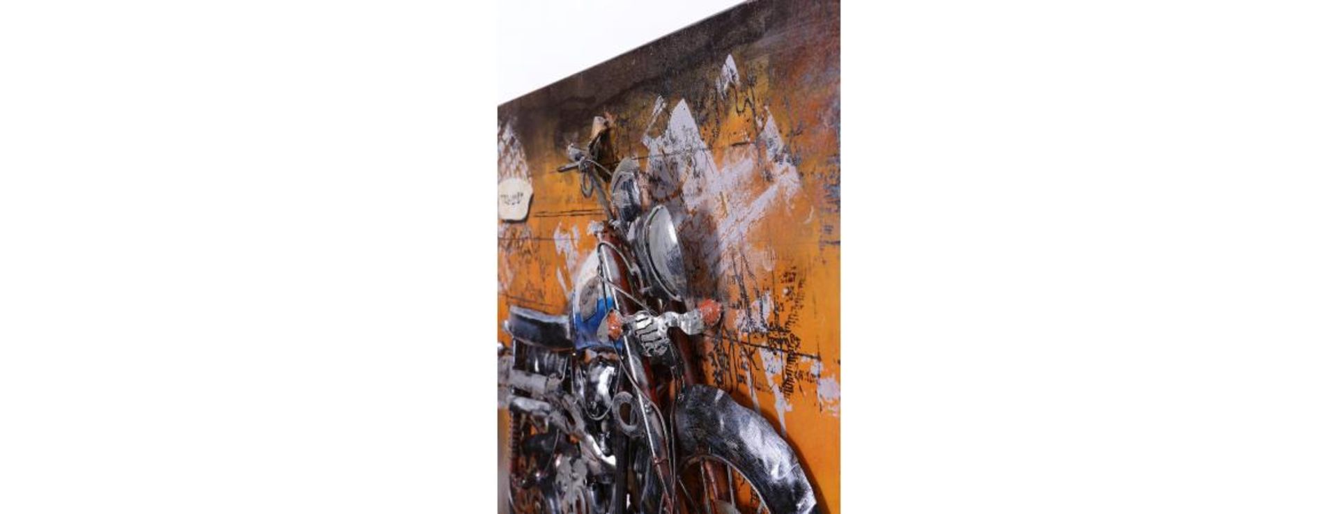 3D Metal Blue Triumph Motorbike Painting - Image 2 of 9