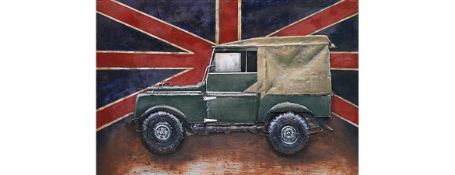 3D Metal Union Flag & Jeep Painting