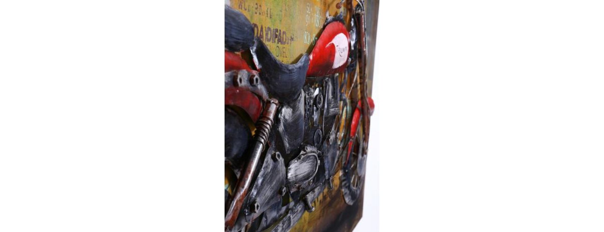 3D Metal Red Triumph Motorbike Painting - Image 2 of 9