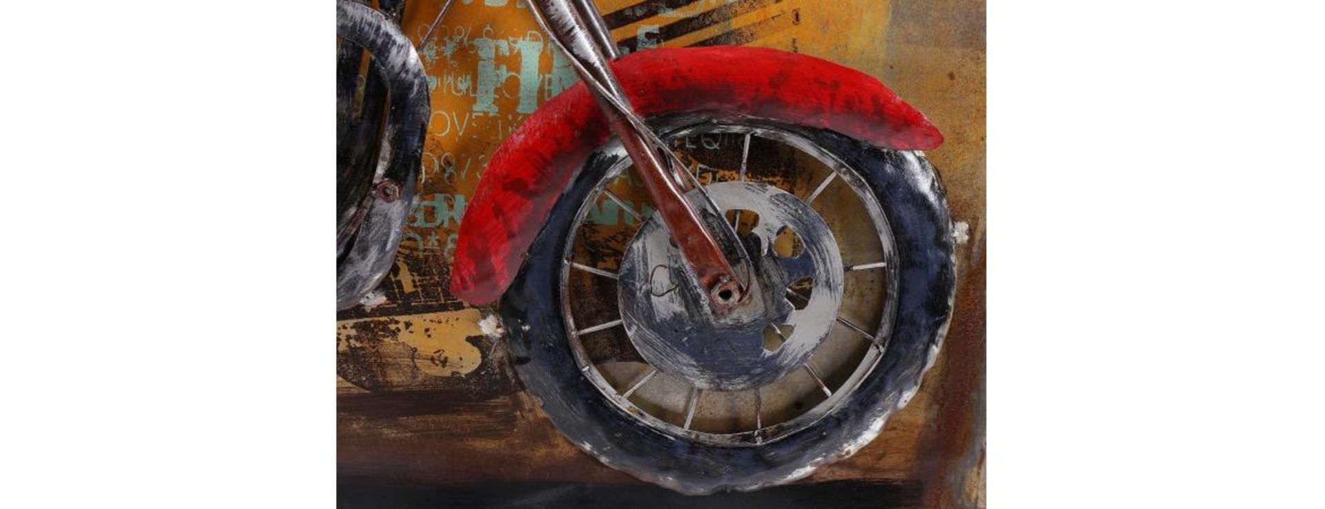 3D Metal Red Triumph Motorbike Painting - Image 6 of 9