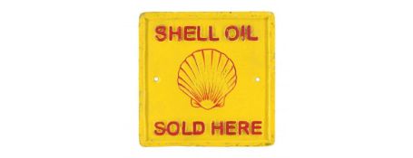 Shell Oil Sold Here Cast Iron Sign