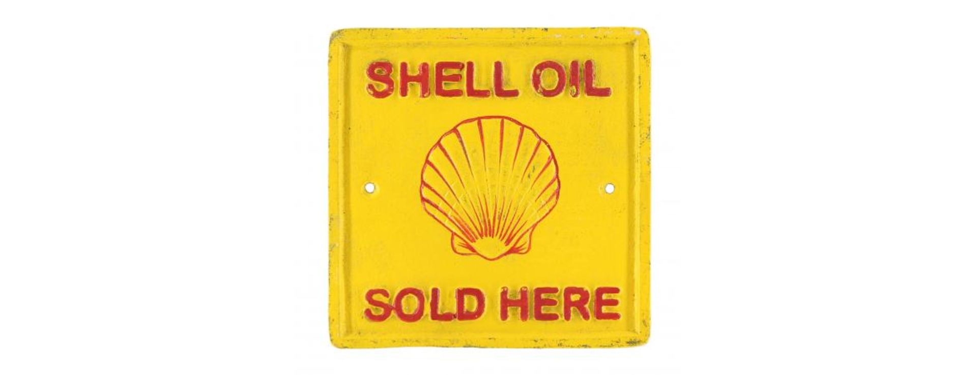 Shell Oil Sold Here Cast Iron Sign