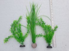 3 Mixed Plastic Aquarium plants - weighted