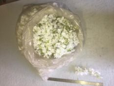 1 small bag of Artificial blossom heads only - white - in good condition