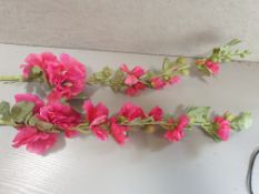 19 x Artificial Holly hock Pink - used but in good condition - 110cm