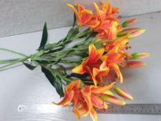 4 Artificial Orange lillies