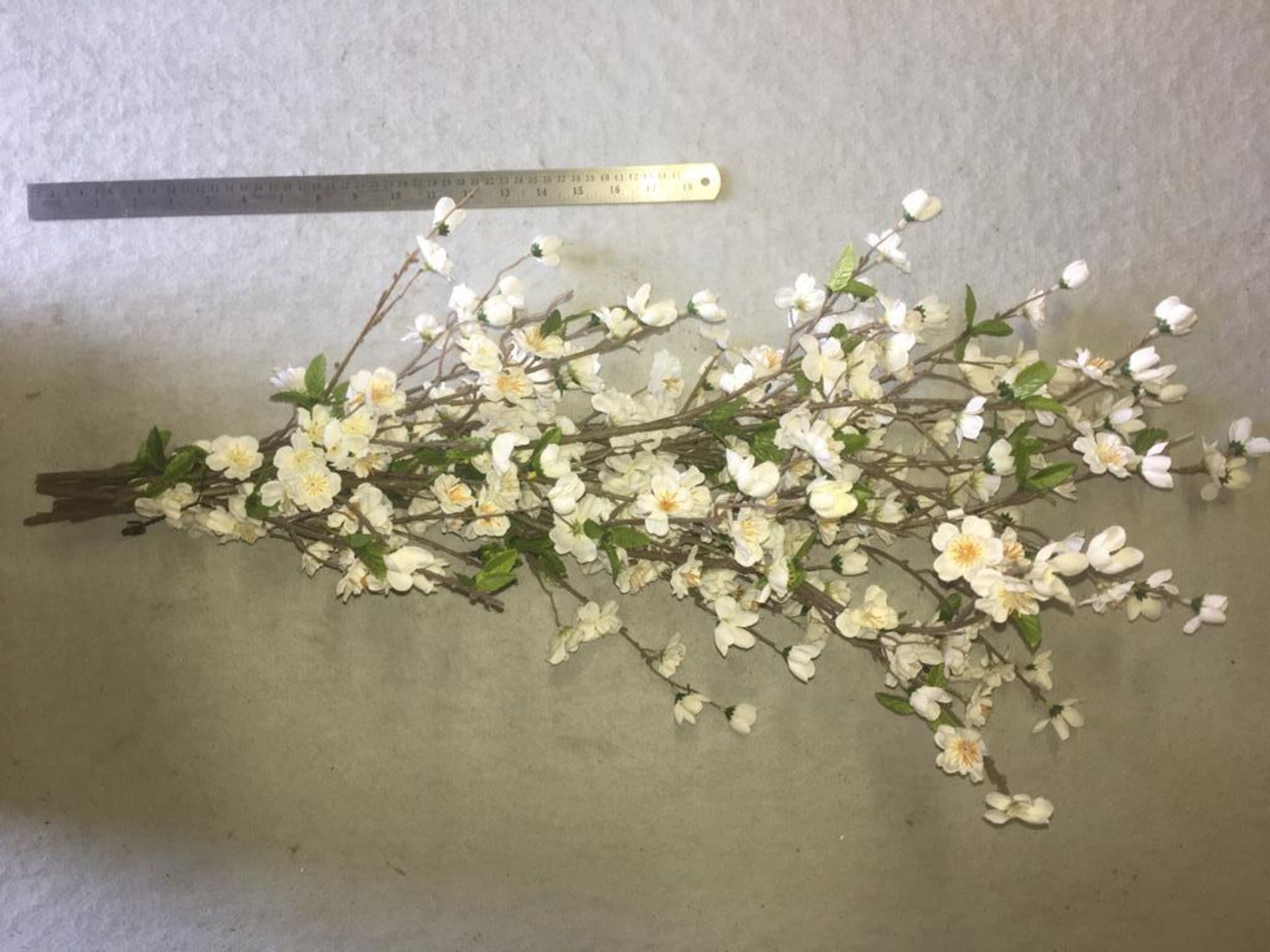 80 x Artificial White Blossom stem - used and cut to vairous lengths but good condition