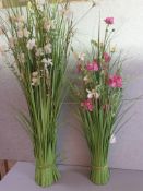 2 x Artificial Grass and wildflower displays