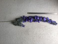11 x Artificial Delphinium stems - 1.2m stem - Dark Blue - really good condition