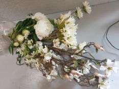 Selection of Artificial flower stems - Cream and white - munused samples