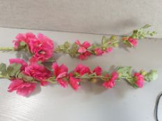 29 x Artificial Holly hock Pink - used but in good condition - 110cm
