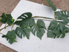 5 x Artificial Monstera garland - used