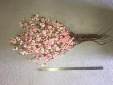 100 pieces of Artificial Blossom - pink single flowers - good condition - full stem