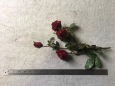 10 x Artificial Roses - Red velvet flowers - used but in good condition