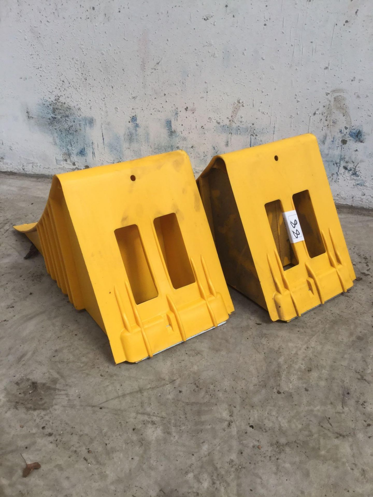 2 x yellow wheel chocks - Image 2 of 2