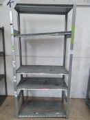 Metal shelving. H,83" x w,20" x l,41"