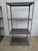 Metal shelving. H,72" x w,24" x l,36"