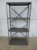 Metal shelving. H,72" x w,18" x l,36"