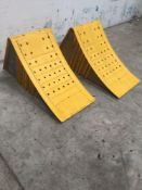 2 x yellow wheel chocks