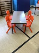 Nursery Table with 4 x Plastic Chairs