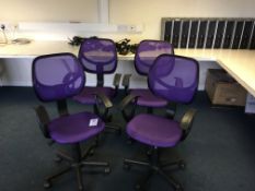 4 x gas lift office chairs with mesh panel back rest