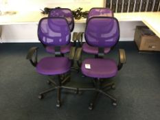 4 x gas lift office chairs with mesh panel back rest
