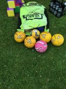 9 x training footballs with carry bag