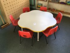 Buttercup Shape Table with 6 x Chairs