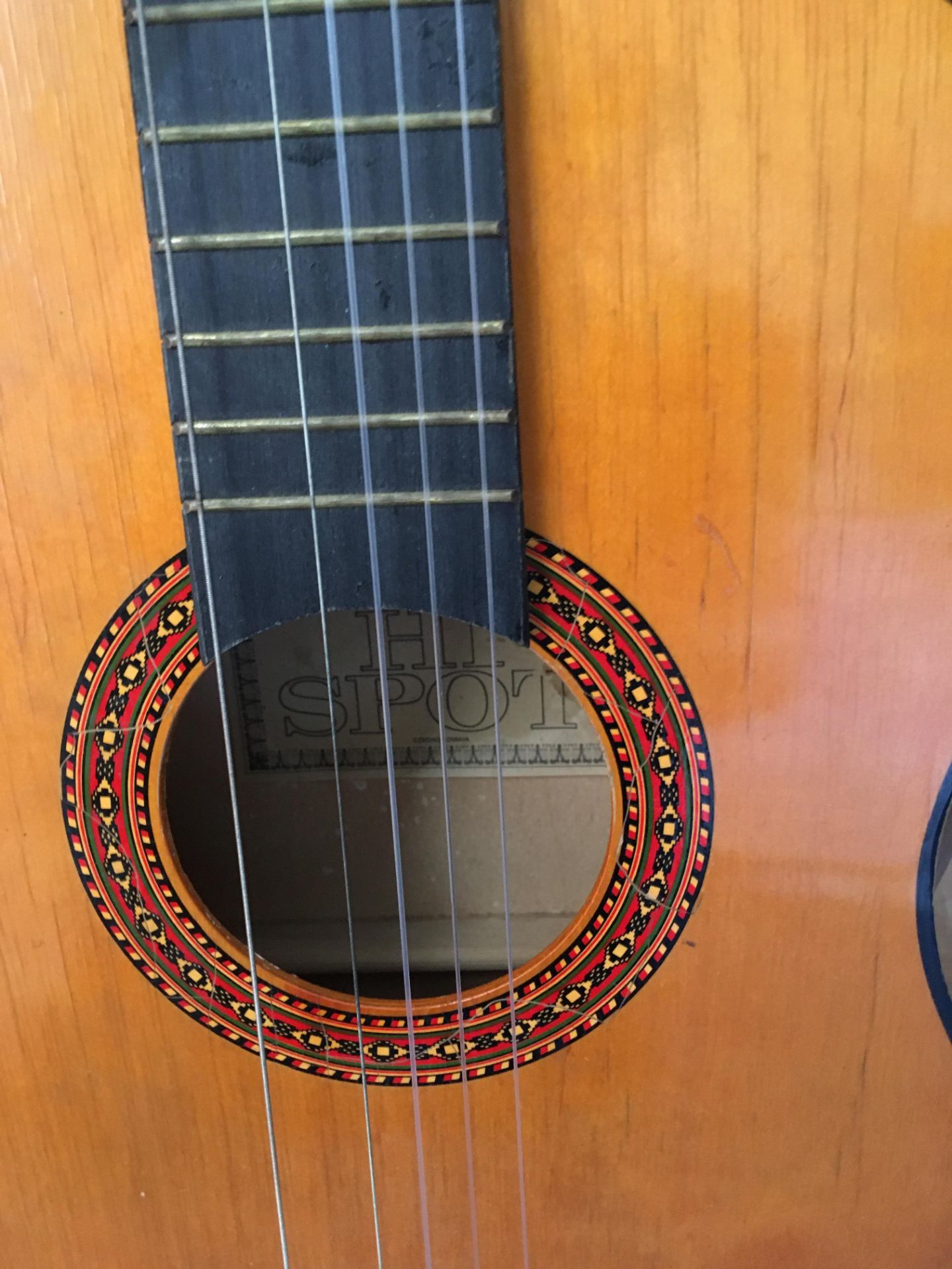 Hi Spot 6 string acoustic guitar (string missing) - Image 2 of 2