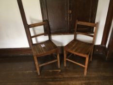 Vintage Timber Classroom Chairs x2