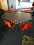 2 Piece Octagonal Table with 4 Plastic Chairs