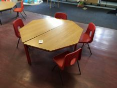 2 piece octagonal table with 4 x chairs