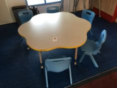 Buttercup Shape Table with 5 x Chairs