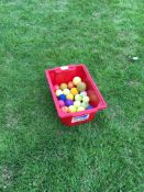 Box of balls, various as lotted