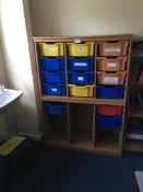 Multi tray storage unit, as lotted