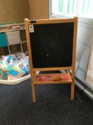 Double sided chalk/white board easel